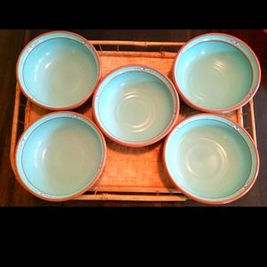 vintage collectible noritake stoneware bowl lot of 5 in Boulder ridge design